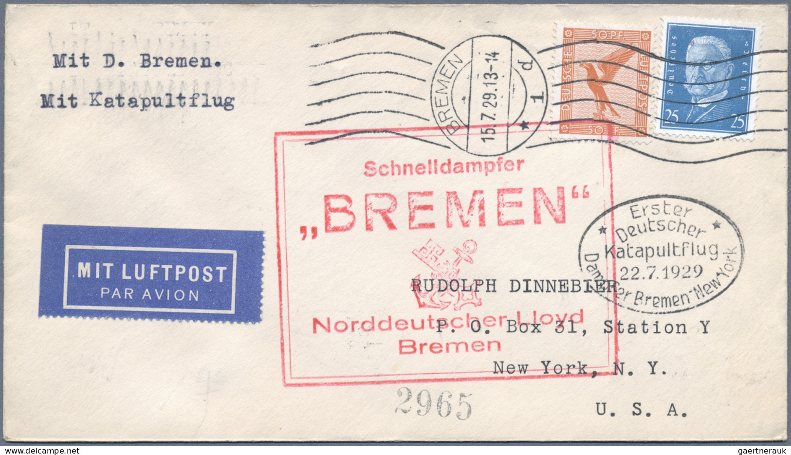 Air Mail - Germany: 1912/1987, inhaltsreiche Partie von ca. 210 Briefen und Kart