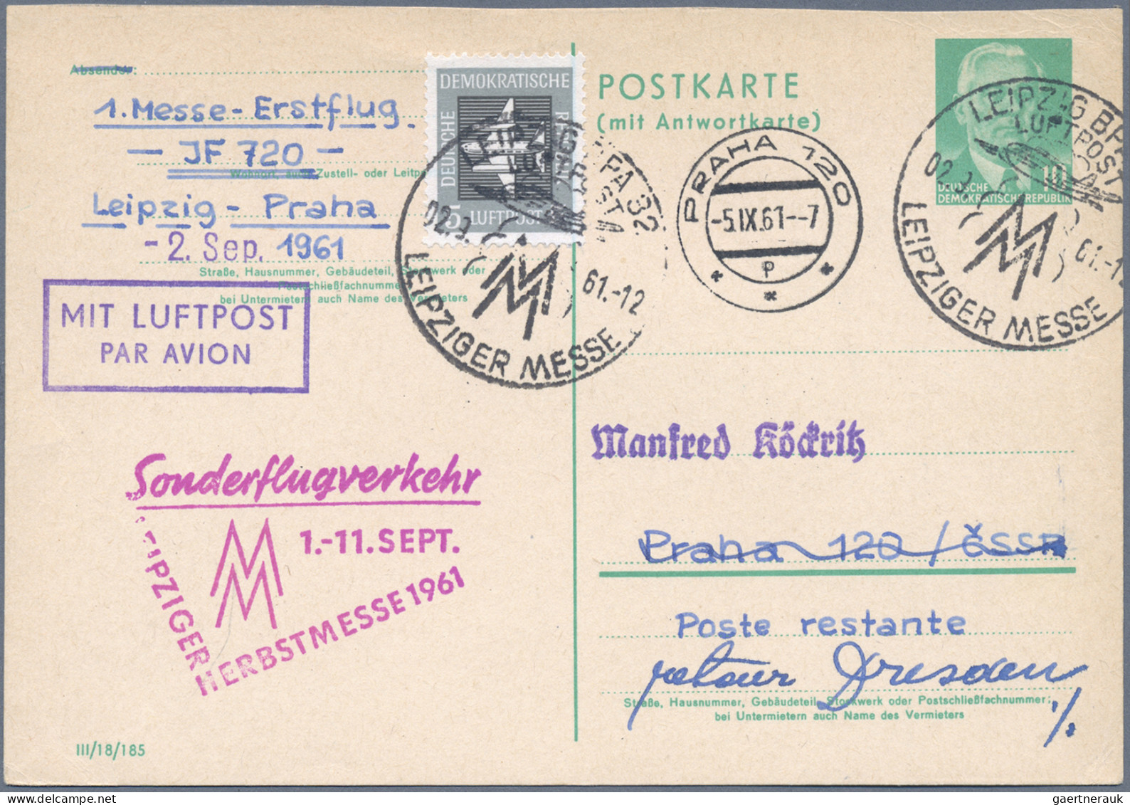 Air Mail - Germany: 1912/1987, inhaltsreiche Partie von ca. 210 Briefen und Kart