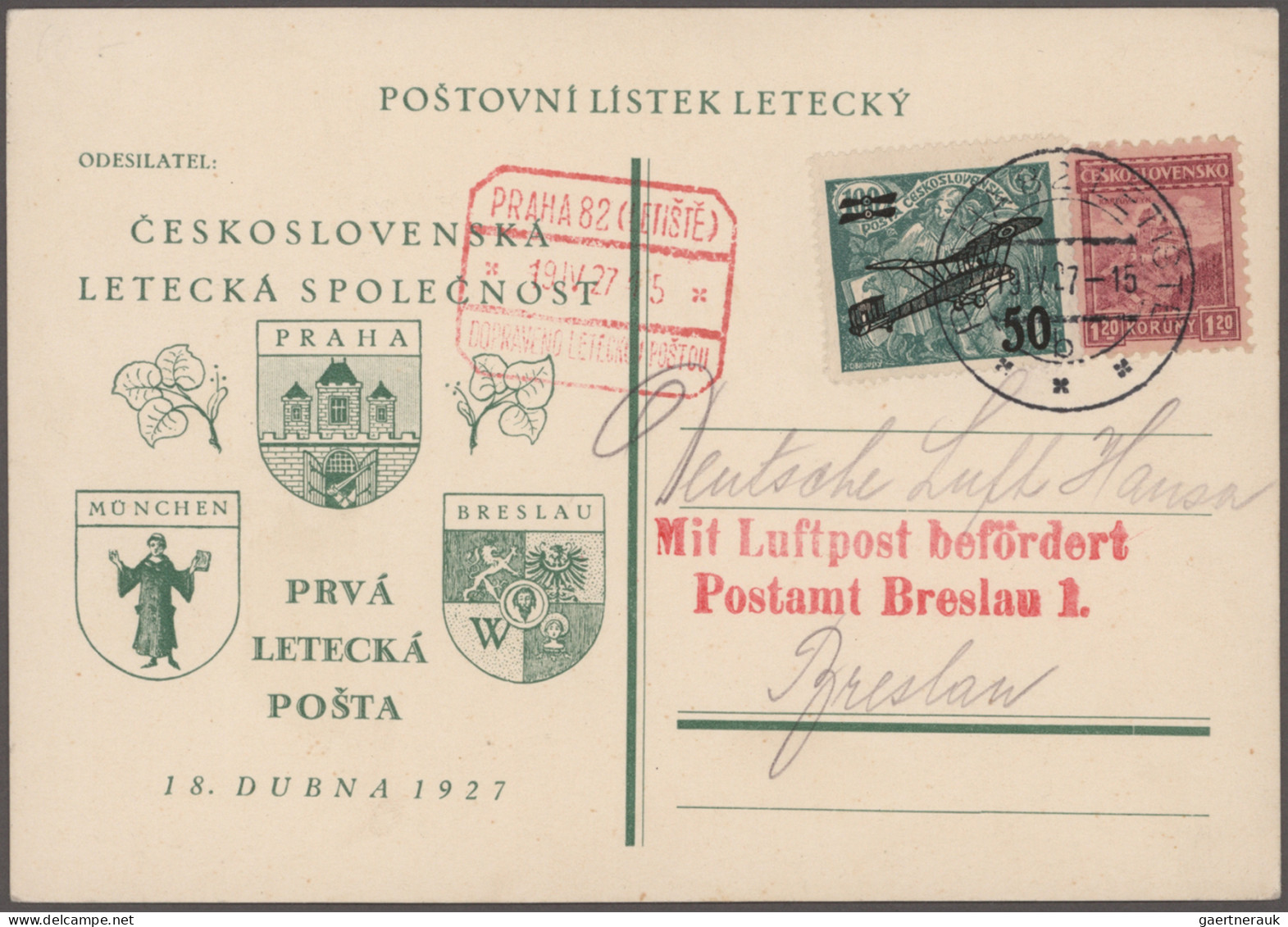 Air Mail - Germany: 1913-1950 Kollektion von 15 deutschen Flugpostbelegen, meist