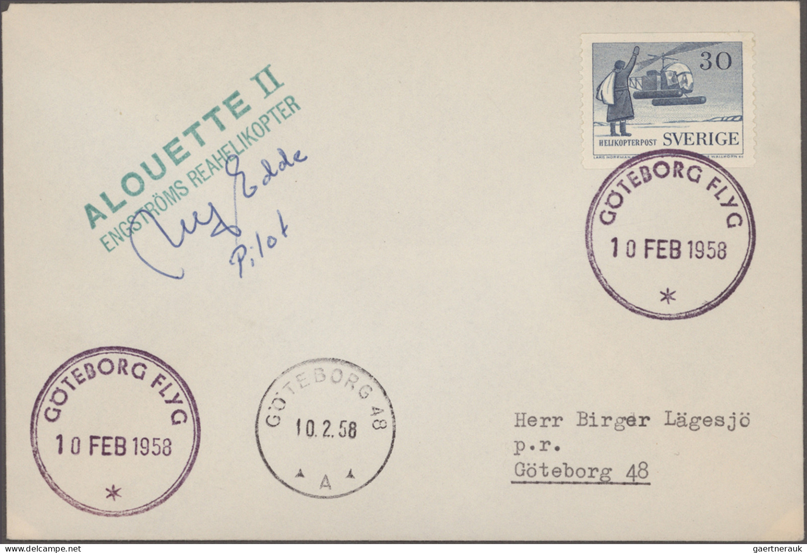 Airmail - Europe: SCHWEDEN,1946/1958, Lot Mit 16 Sauberen Flugpostbelegen Meist - Autres - Europe