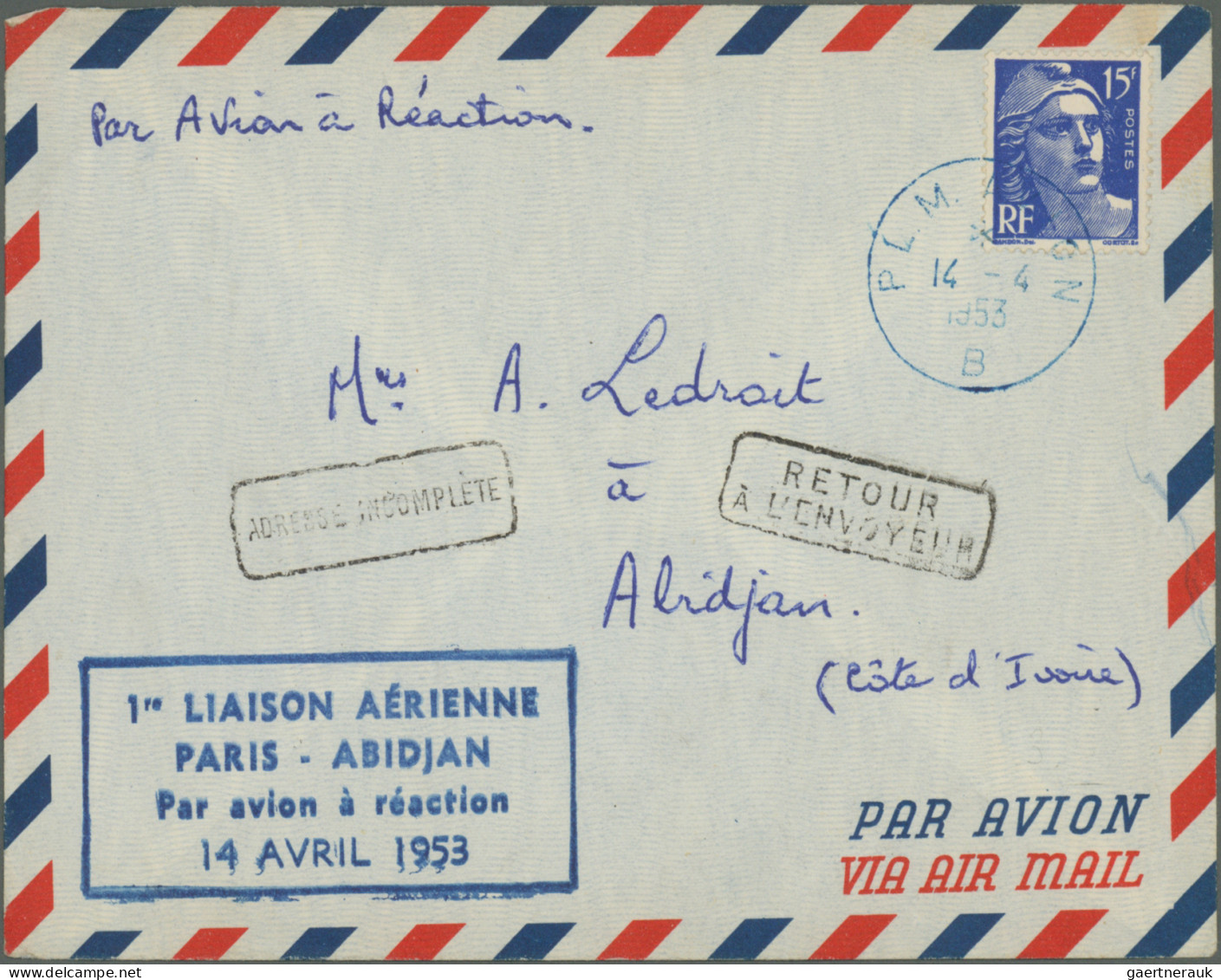 Airmail - Europe: 1947/1988, France/area-related airmail, collection of apprx. 1