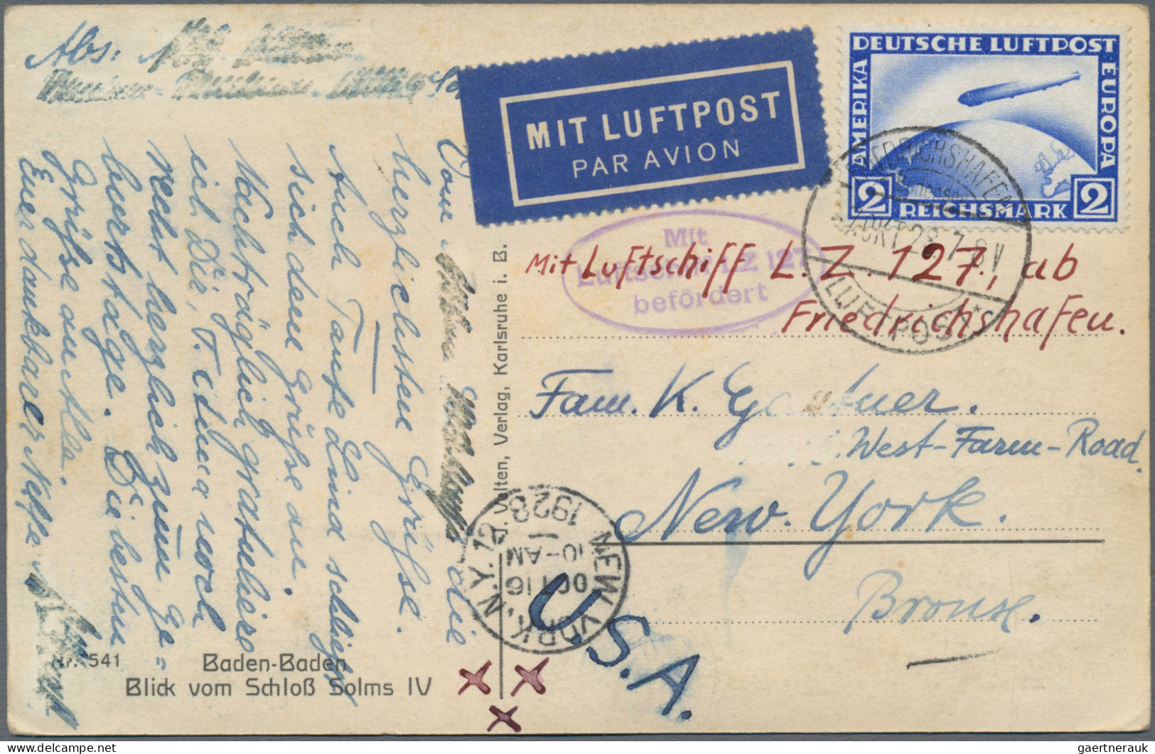 Air Mail: 1915-1985 (ca), Sammlung Von 48 Belegen Im Ringalbum, Flugpost Bzw. Ze - Other & Unclassified