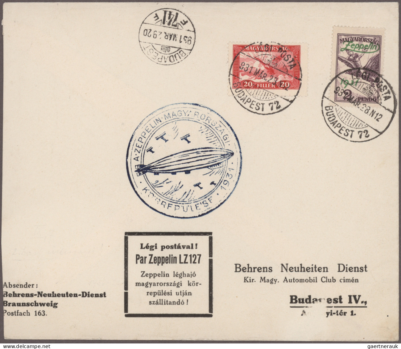 Zeppelin Mail - Germany: 1929/1939, Umfangreiche interessante Sammlung mit ca. 4