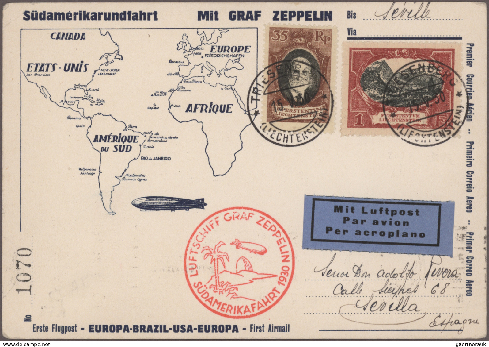 Zeppelin Mail - Germany: 1929/1939, Umfangreiche interessante Sammlung mit ca. 4