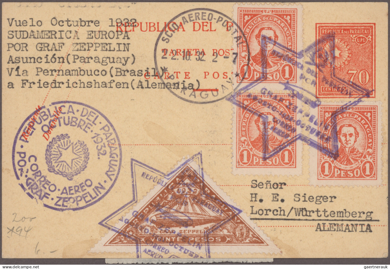 Zeppelin Mail - Germany: 1929/1939, Umfangreiche interessante Sammlung mit ca. 4