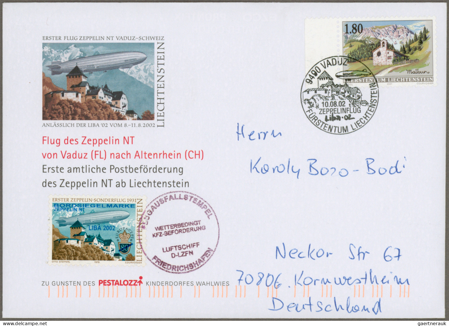 Zeppelin Mail - Germany: 2000/2022 Bordsiegelmarken Zeppelin NT: Sammlung Von 15 - Correo Aéreo & Zeppelin