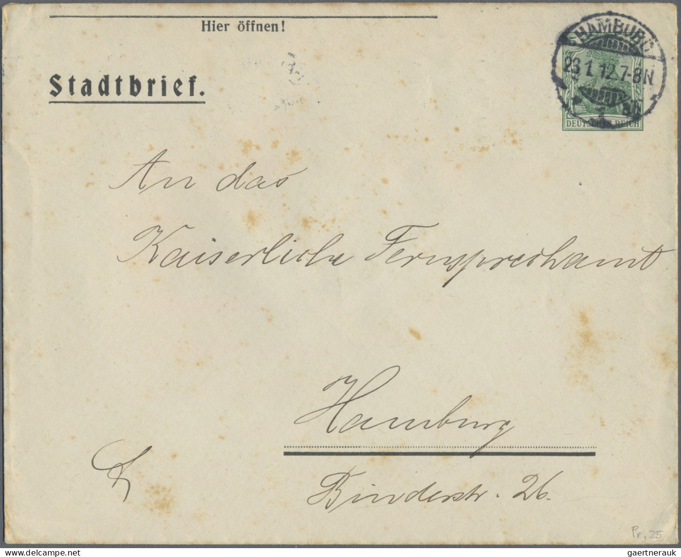 Thematics: advertising postal stationery: 1900/1914 ca., Dt.Reich Germania, reic