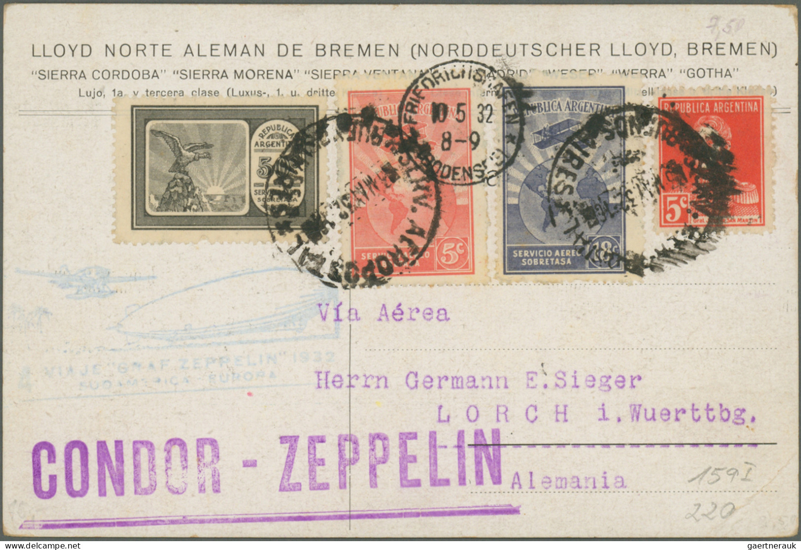 Thematics: zeppelin: 1929/39 (ca.), interessante, reich- und sehr werthaltige Sa