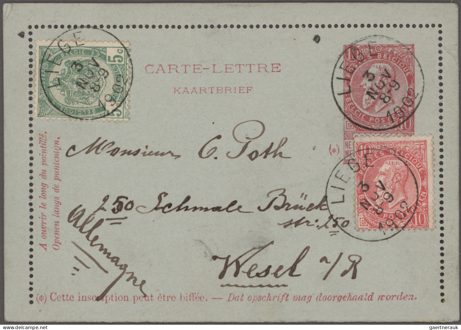 Belgium - Postal Stationery: 1886/1920, Assortment Of Apprx. 59 Unused/used Lett - Autres & Non Classés