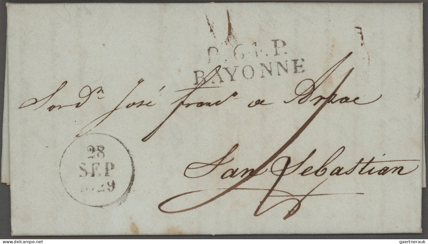 France -  Pre Adhesives  / Stampless Covers: 1800/1850 (ca.), Departments 40-99,