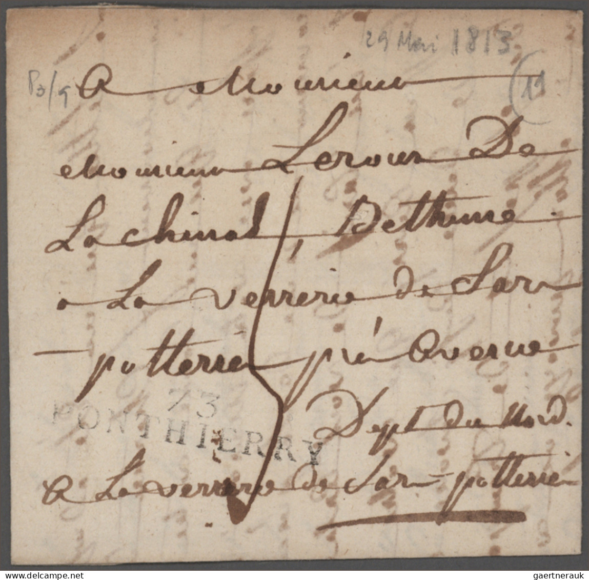 France -  Pre Adhesives  / Stampless Covers: 1800/1850 (ca.), Departments 70-79, - 1801-1848: Precursors XIX