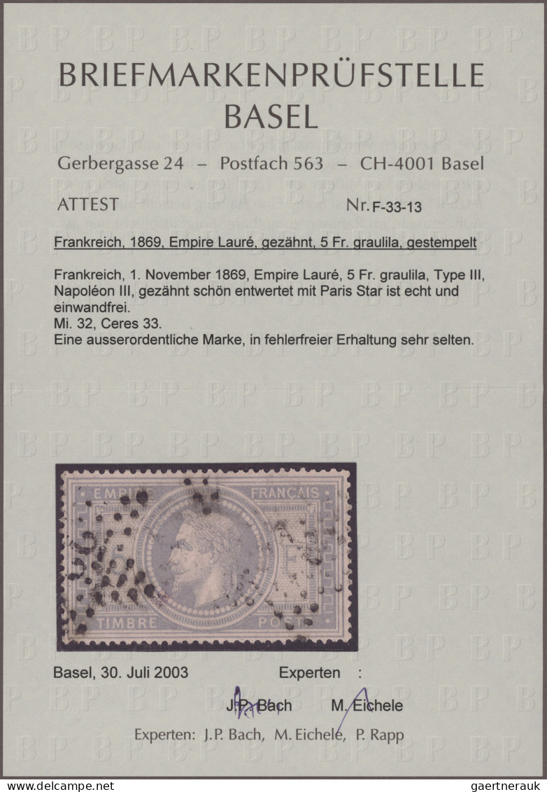 France: 1849/1875, Mainly Used Collection On Lighthouse Hingeless Pages, Compris - Collections