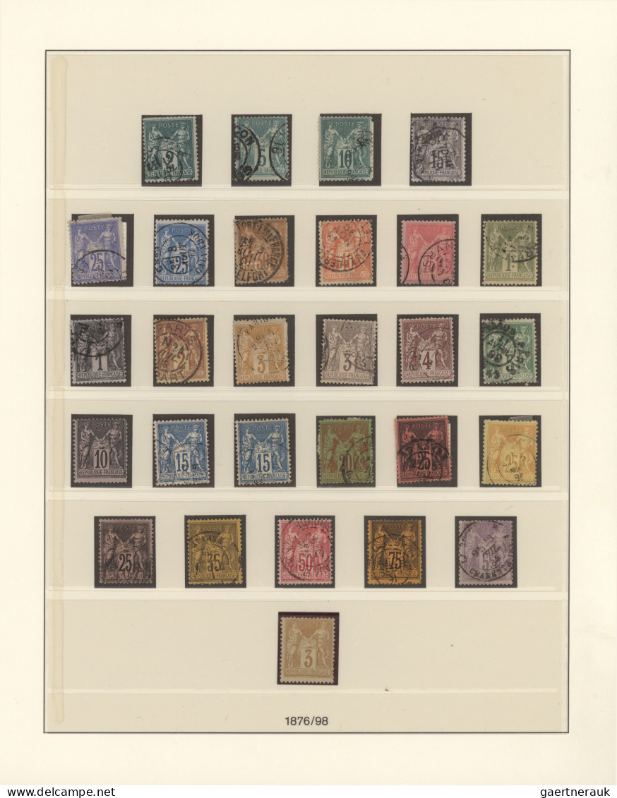 France: 1849/1910 (ca.), used collection in a Lindner album, mixed quality from