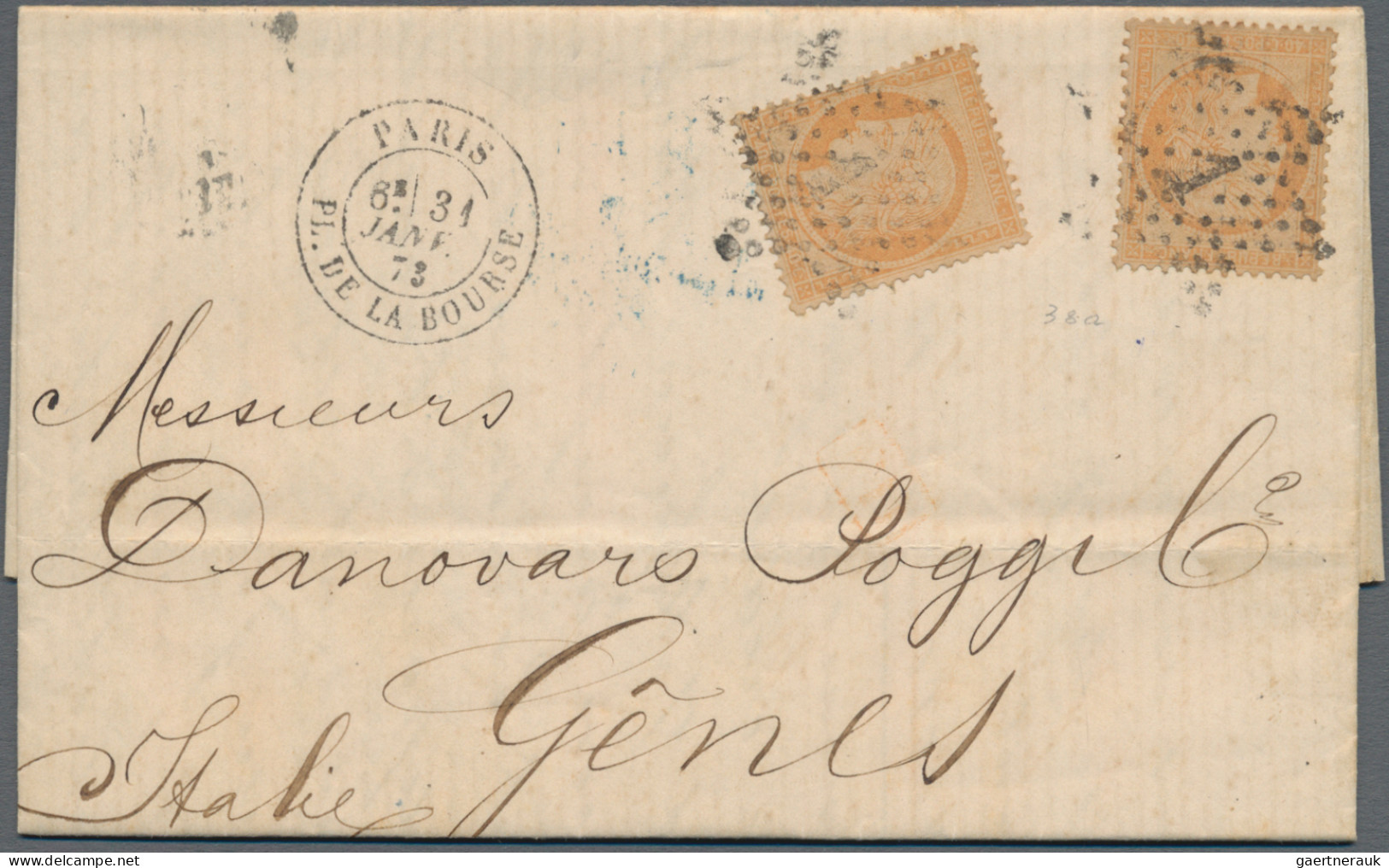 France: 1853/1875, Assortment Of Apprx. 80 Letters Bearing Frankings Mainly Empi - Sammlungen