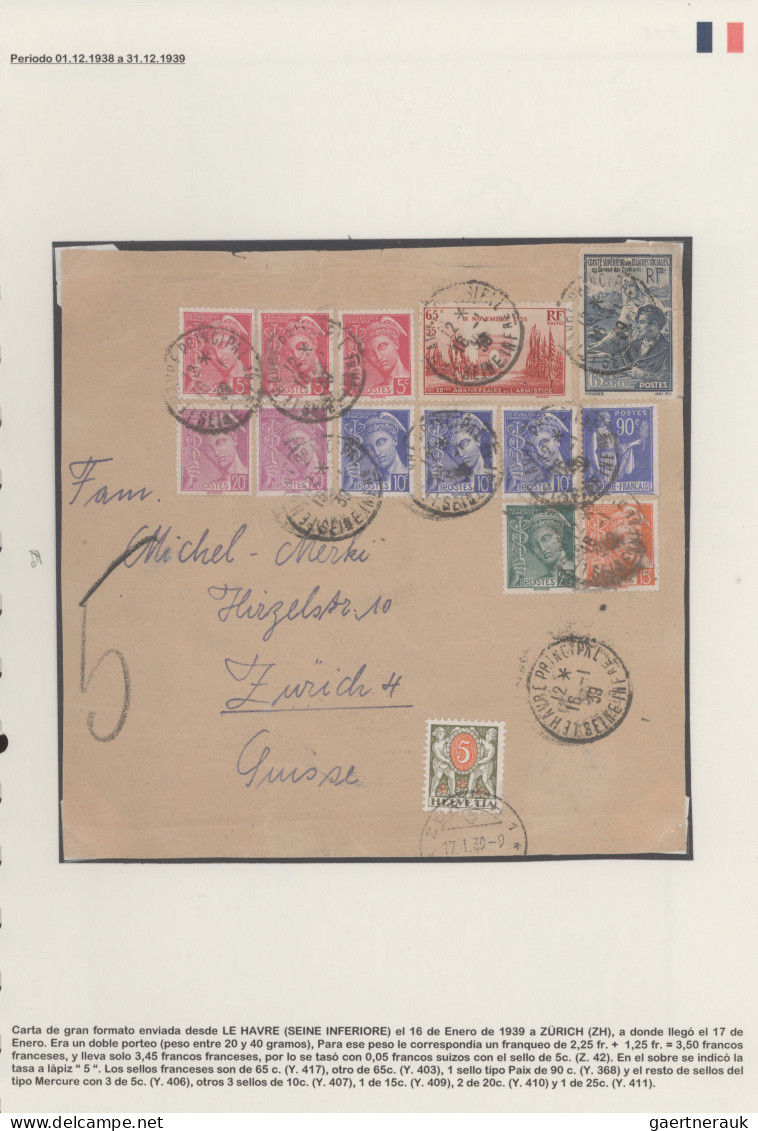 France: 1900/1938 ca.: Collection of 38 covers, postcards and postal stationery