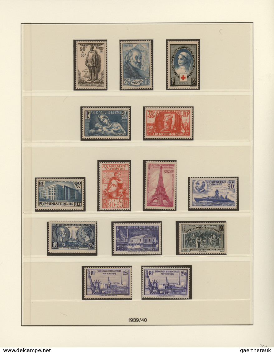 France: 1932/1944, a decent MNH collection in a Lindner hingeless album (only 19