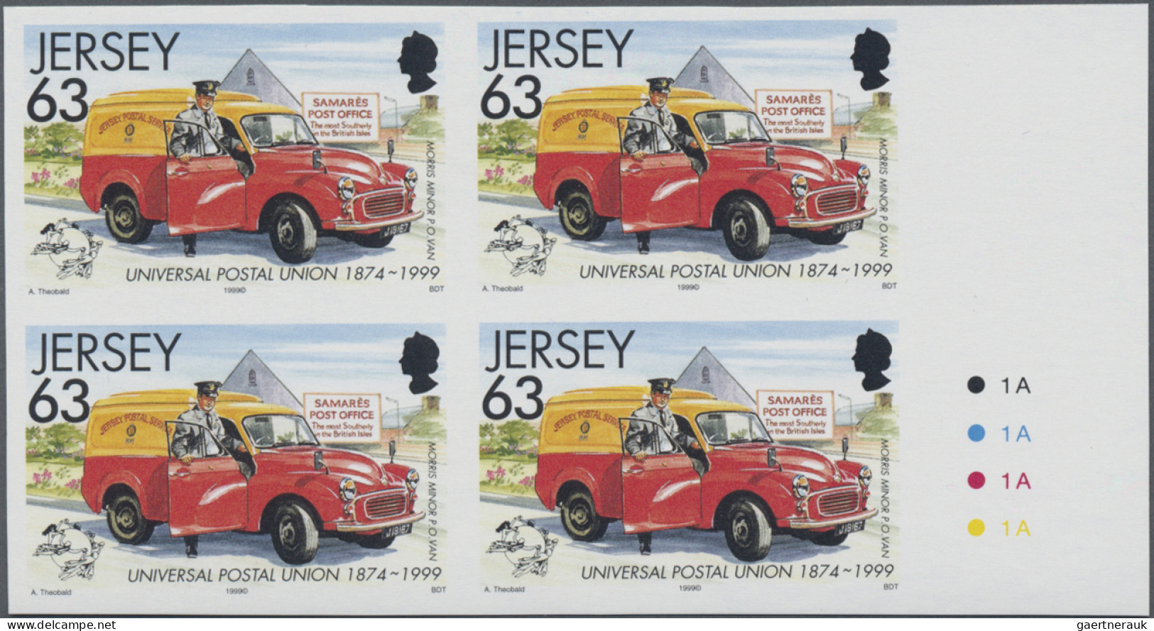 Jersey: 1993/1999. Collection Containing 40 IMPERFORATE Stamps (inclusive Some S - Jersey