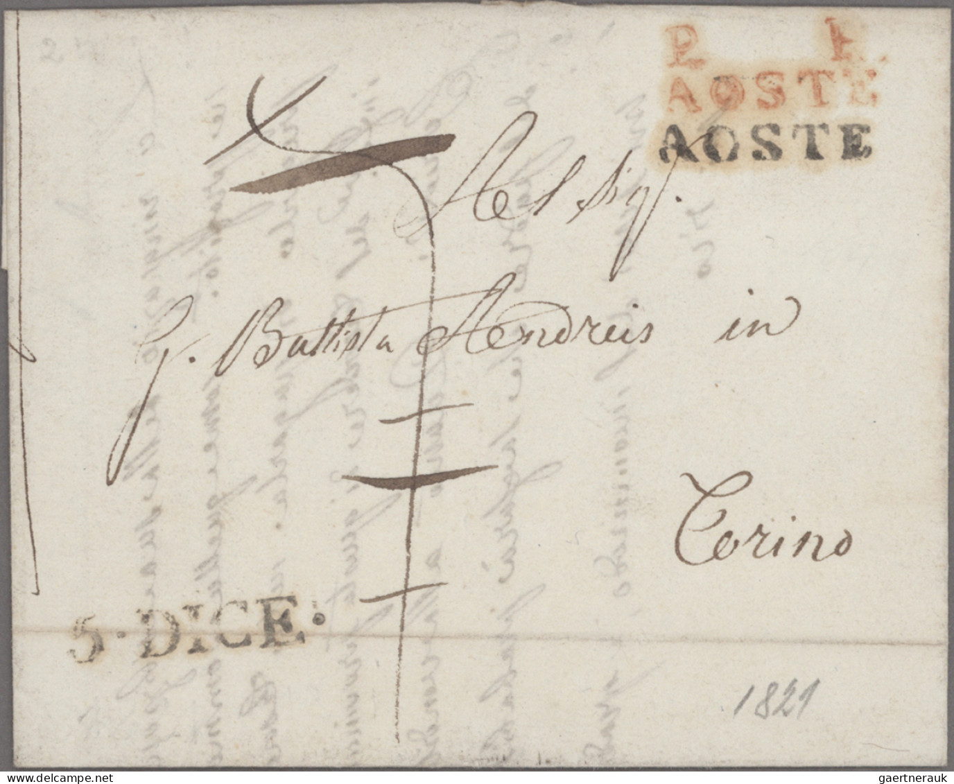 Italy -  Pre Adhesives  / Stampless Covers: 1800/1850 (ca), 8 Lighthouse Letter - 1. ...-1850 Prephilately