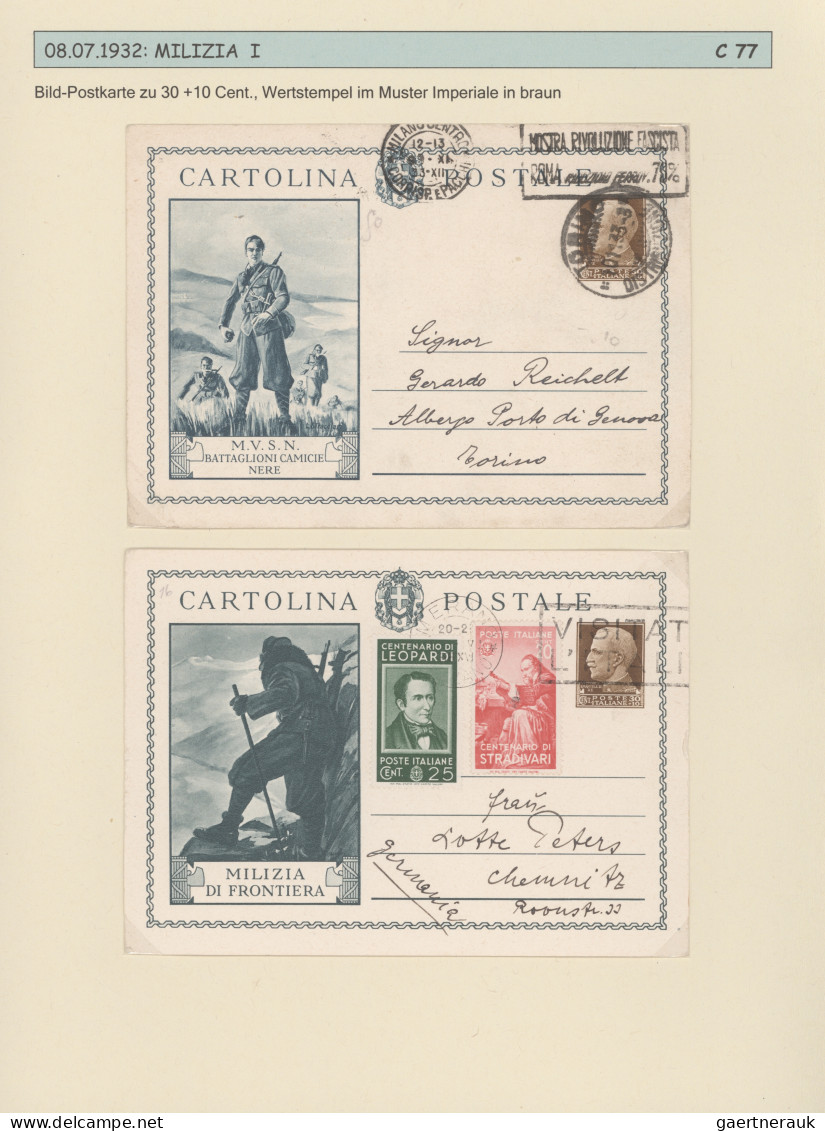 Italy - Postal Stationary: 1874/2000 (ca), six folders postal stationery cards,