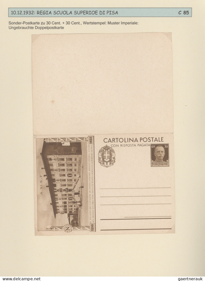 Italy - Postal Stationary: 1874/2000 (ca), six folders postal stationery cards,