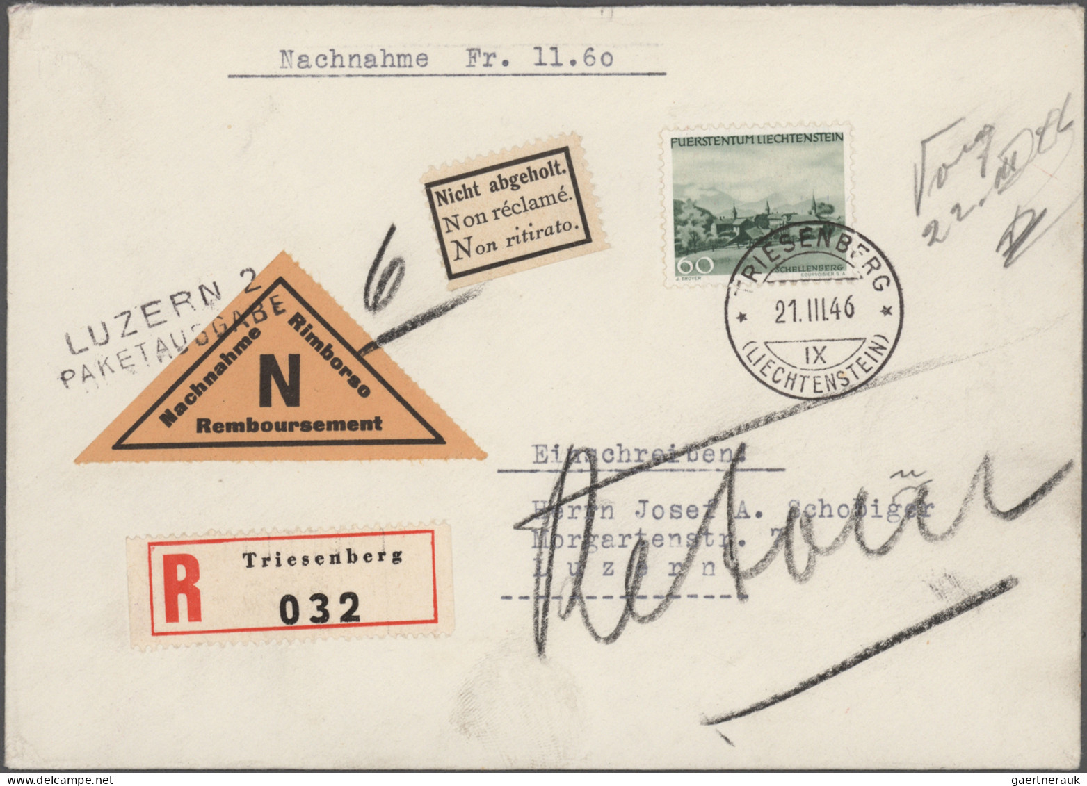 Liechtenstein: 1939/1944, Sauberes Lot Mit über 130 Briefen Und Karten Mit Inter - Collections