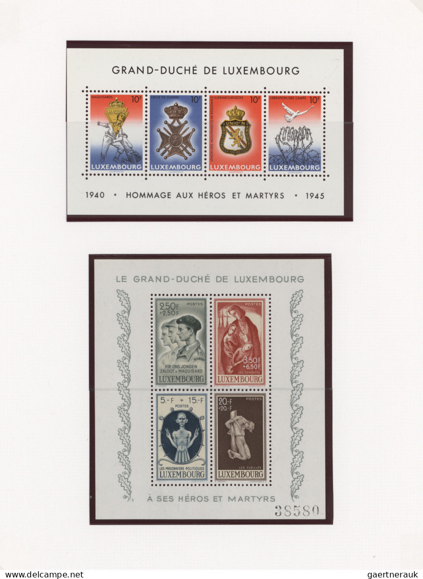 Luxembourg: 1923/1995, Mint Assortment Of Mini Sheets Incl. 1923 Princess Souven - Other & Unclassified