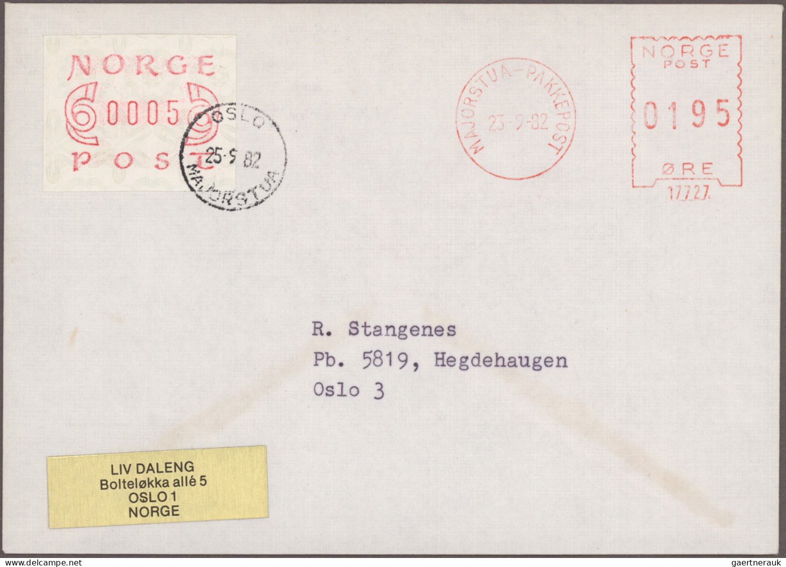 Norway: 1979/1983, Specialised Collection Of Apprx. 214 Covers/cards, Bearing Fr - Automatenmarken [ATM]