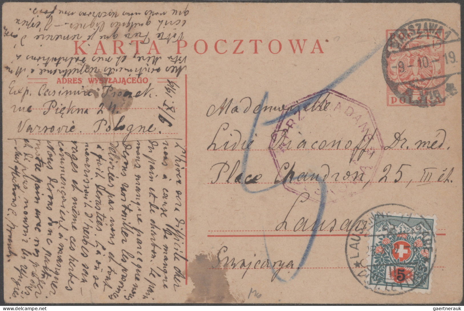 Poland: 1912/1935 18 Covers, Picture Postcards And Postal Stationery Items Sent - Briefe U. Dokumente