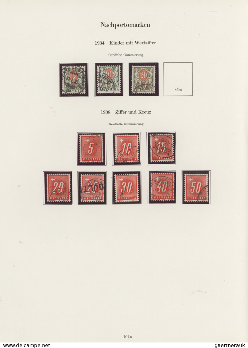 Schweiz - Portomarken: 1878-1940: Sammlungs- und Dublettenbestand von fast 600 N