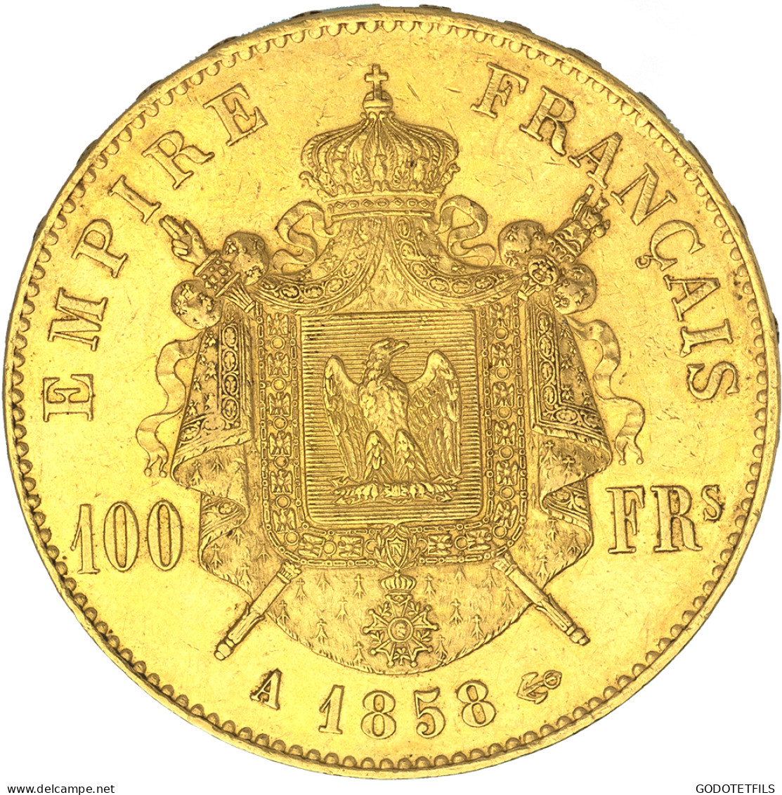 Second-Empire- 100 Francs Napoléon III Tête Nue 1858 Paris - 100 Francs-or