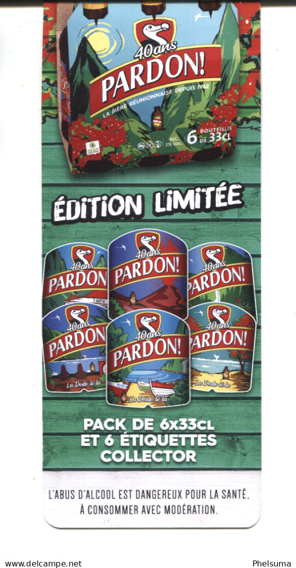 RARE - Ile De LA REUNION - Balise De Produit / Bière PARDON - 40eme Anniversaire Jumelage Brasserie De BOURBON - Enseignes