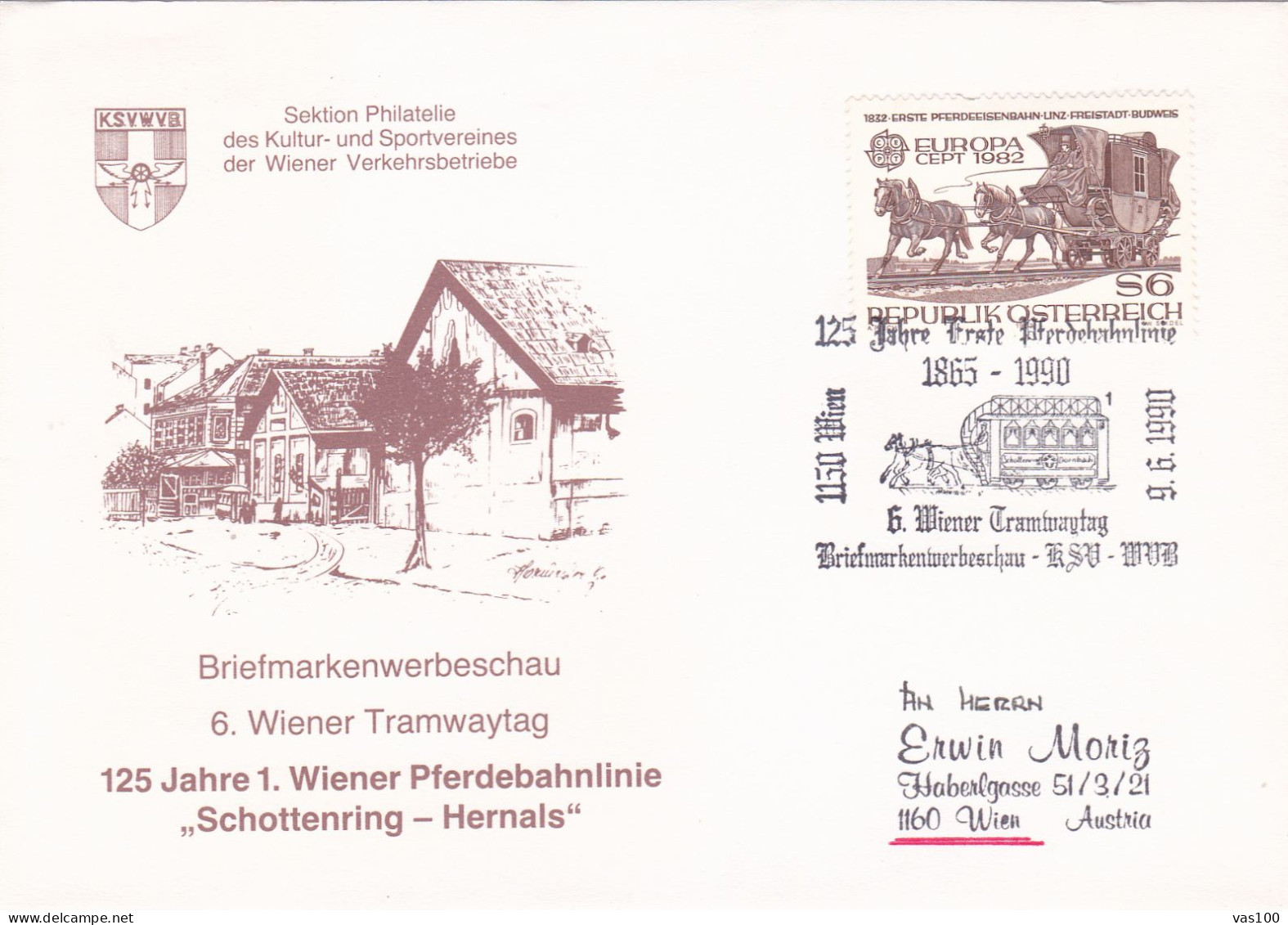 TRAMWAYS  SCHOTTENRING-HERNALS   STAMPS  ON COVERS 1991  AUSTRIA - Strassenbahnen