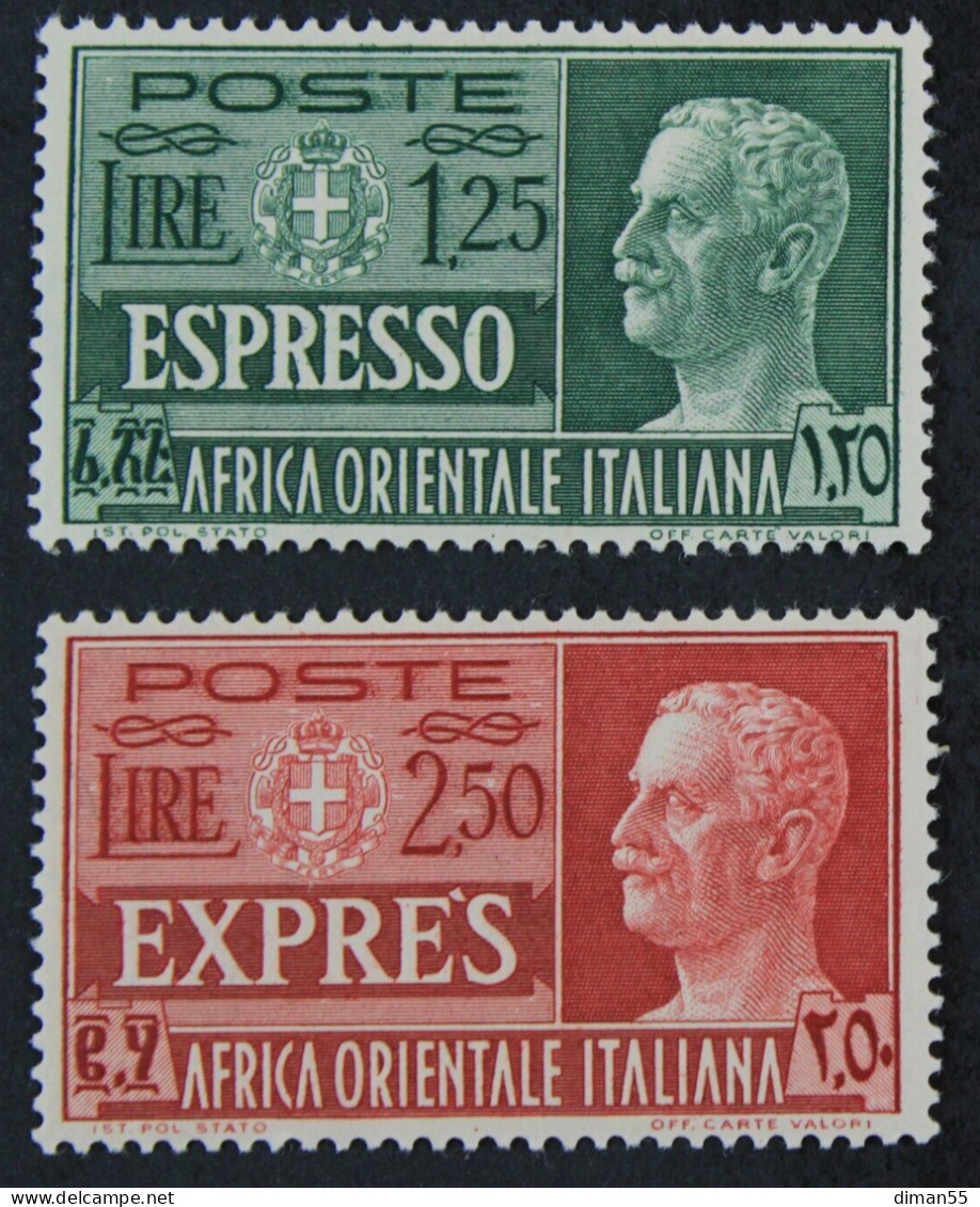 AOI - Italian East Africa - Espresso Sassone N. E1-E2 - Cat. 250 Euro - Gomma Integra - MNH** - Africa Orientale Italiana