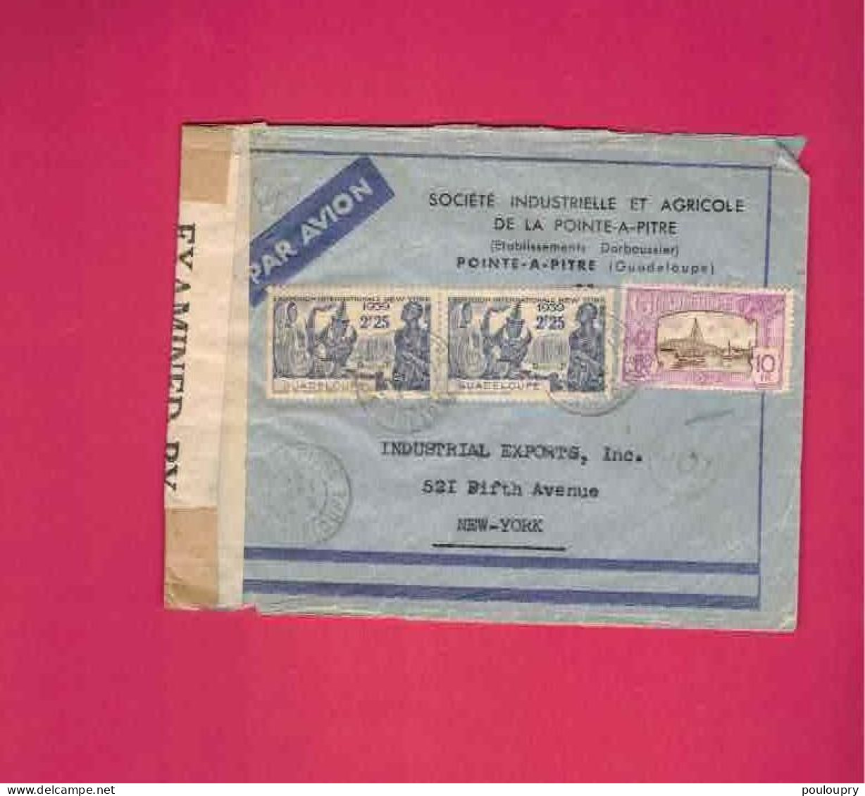 Lettre Par Avion De 1939 Pour Les USA EUAN - YT N° 121 Et 141 - Exposition Internationale De New-York - Covers & Documents