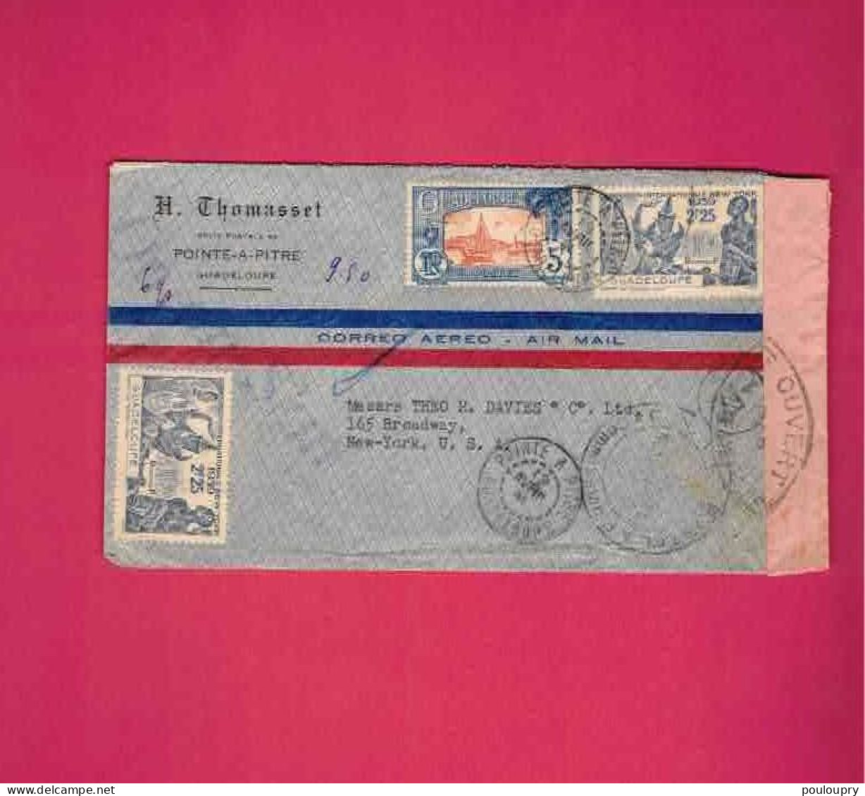 Lettre Par Avion De 1941 Pour Les USA EUAN - YT N° 120 Et 141 X 2 - Exposition Internationale De New-York - Lettres & Documents