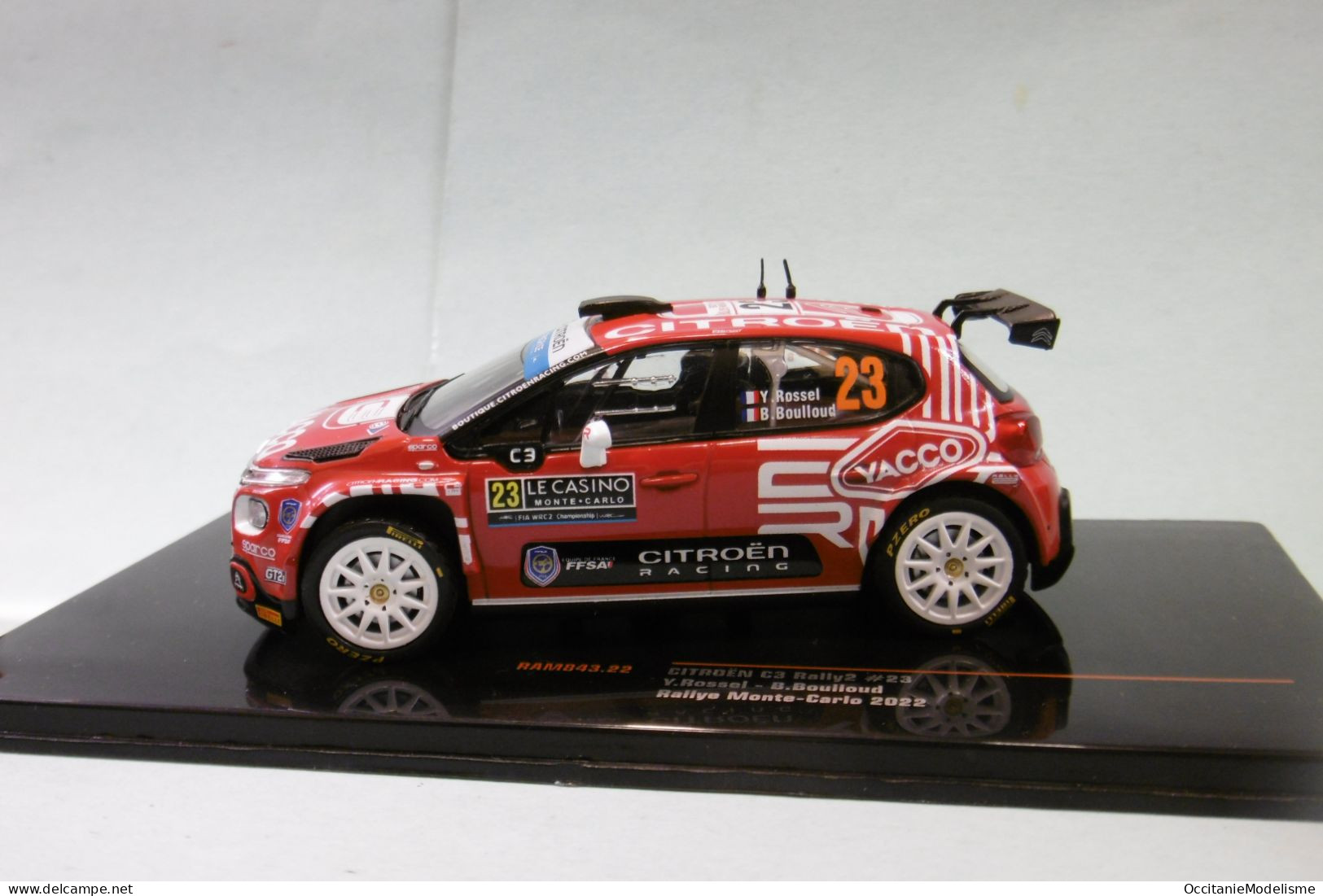 Ixo - CITROEN C3 RALLY2 #23 Rallye Monte-Carlo 2022 Rossel - Boulloud Réf. RAM843 NBO Neuf 1/43 - Ixo