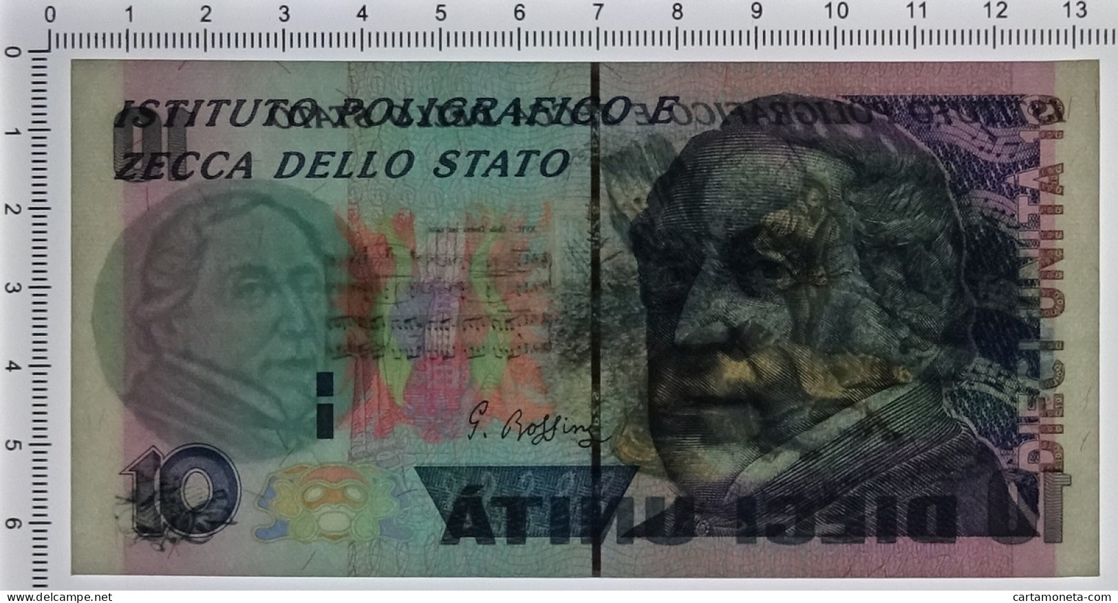 10 UNITÀ CAMPIONE SPECIMEN IPZS MODELLO GIOACCHINO ROSSINI METÀ ANNI 80 QFDS - [ 7] Errori & Varietà