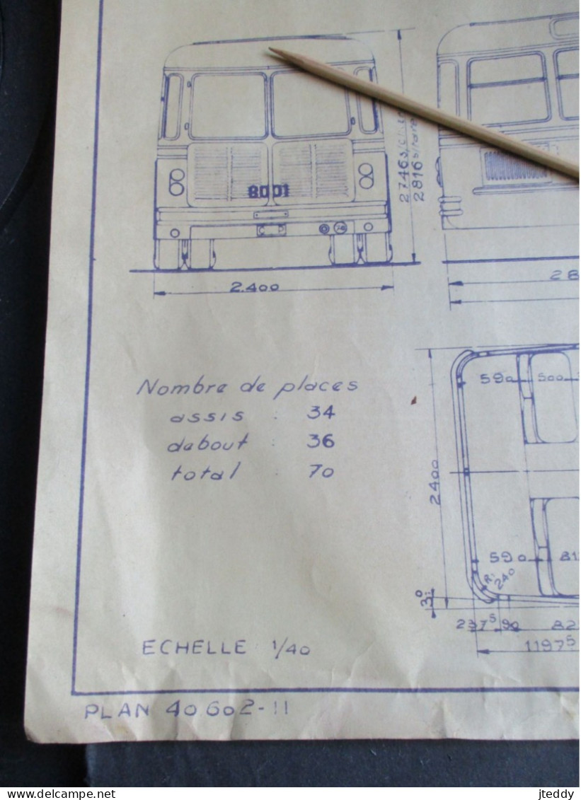 OUD  Plan  Sociéte Des Transports Intercommunaux  De  Bruxelles   CARROSSERIE D'  AOTOBUS - Machines