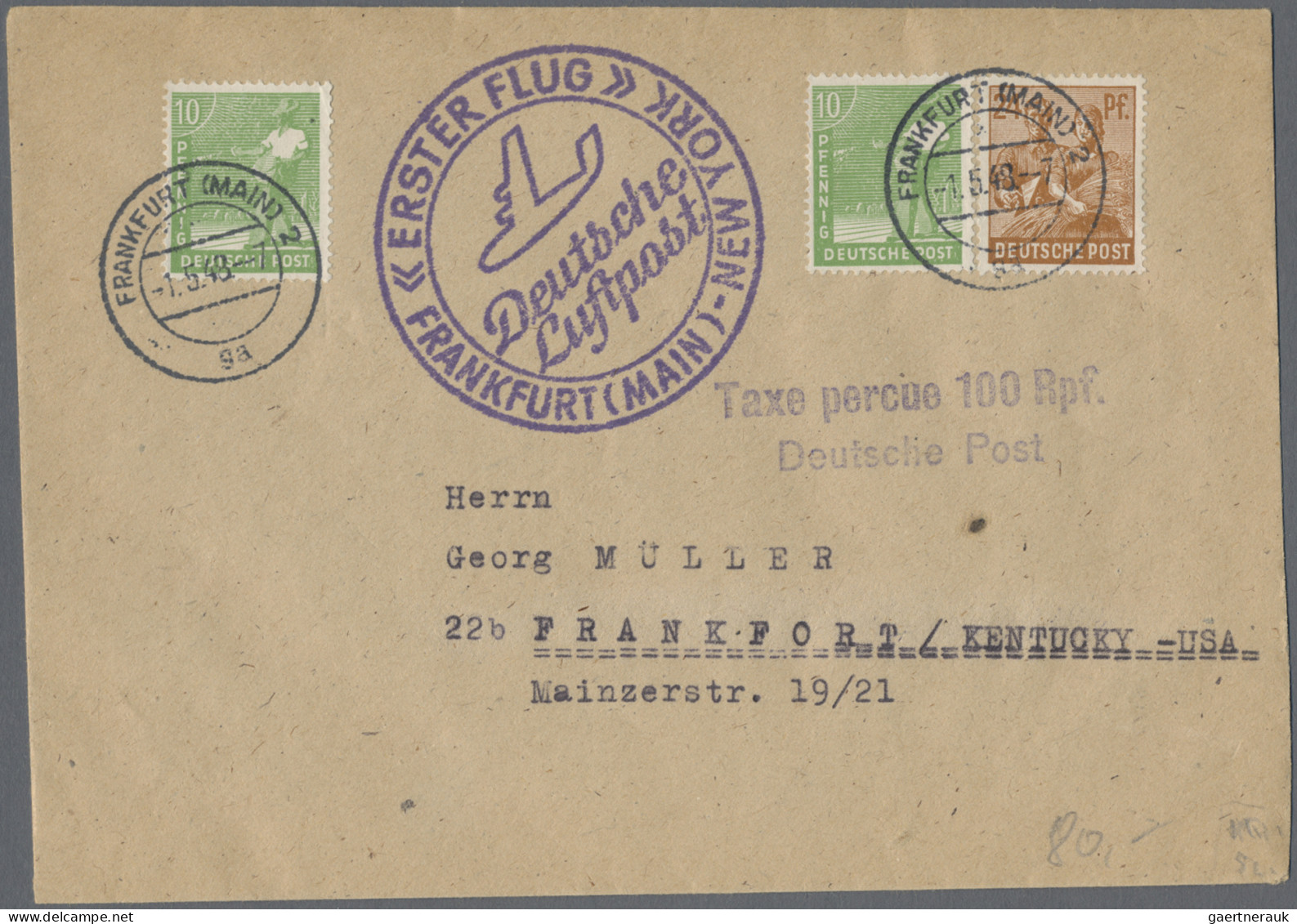 Nachlässe: 1945/1950, DEUTSCHLAND N.45, Sehr Interessanter Posten Mit Ca. 40 Bri - Lots & Kiloware (min. 1000 Stück)