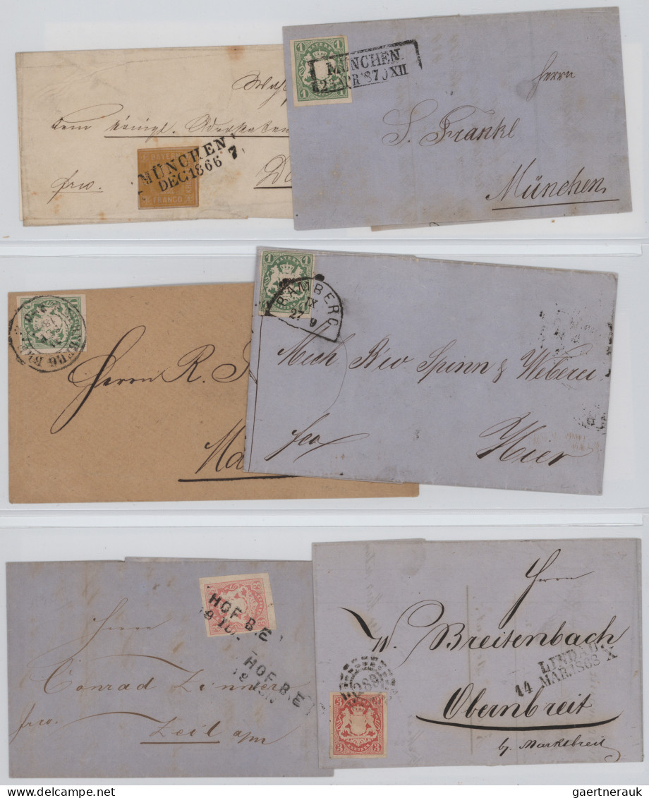 Bayern - Marken Und Briefe: 1854/1874, Sammlung Von 35 Briefen Mit Frankaturen Q - Autres & Non Classés