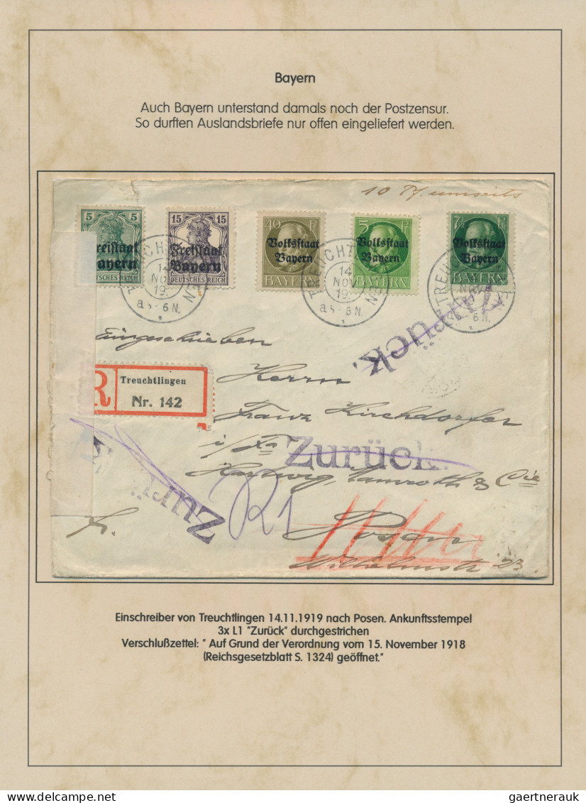 Bayern - Marken und Briefe: 1907-1920, Germania-Ausgaben, Spezialsammlung sauber