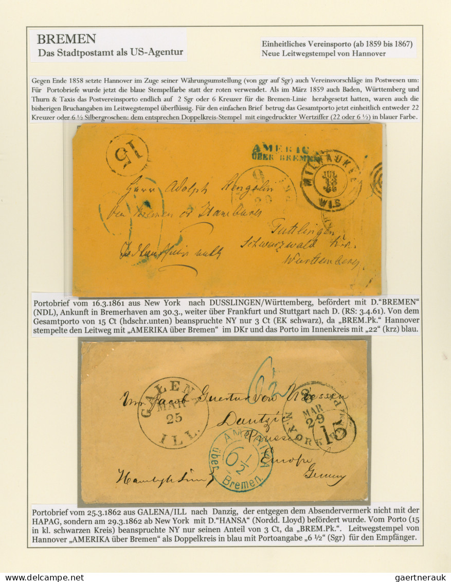 Bremen - Marken Und Briefe: 1847/1875, überaus Interessante Spezialsammlung Der - Brême
