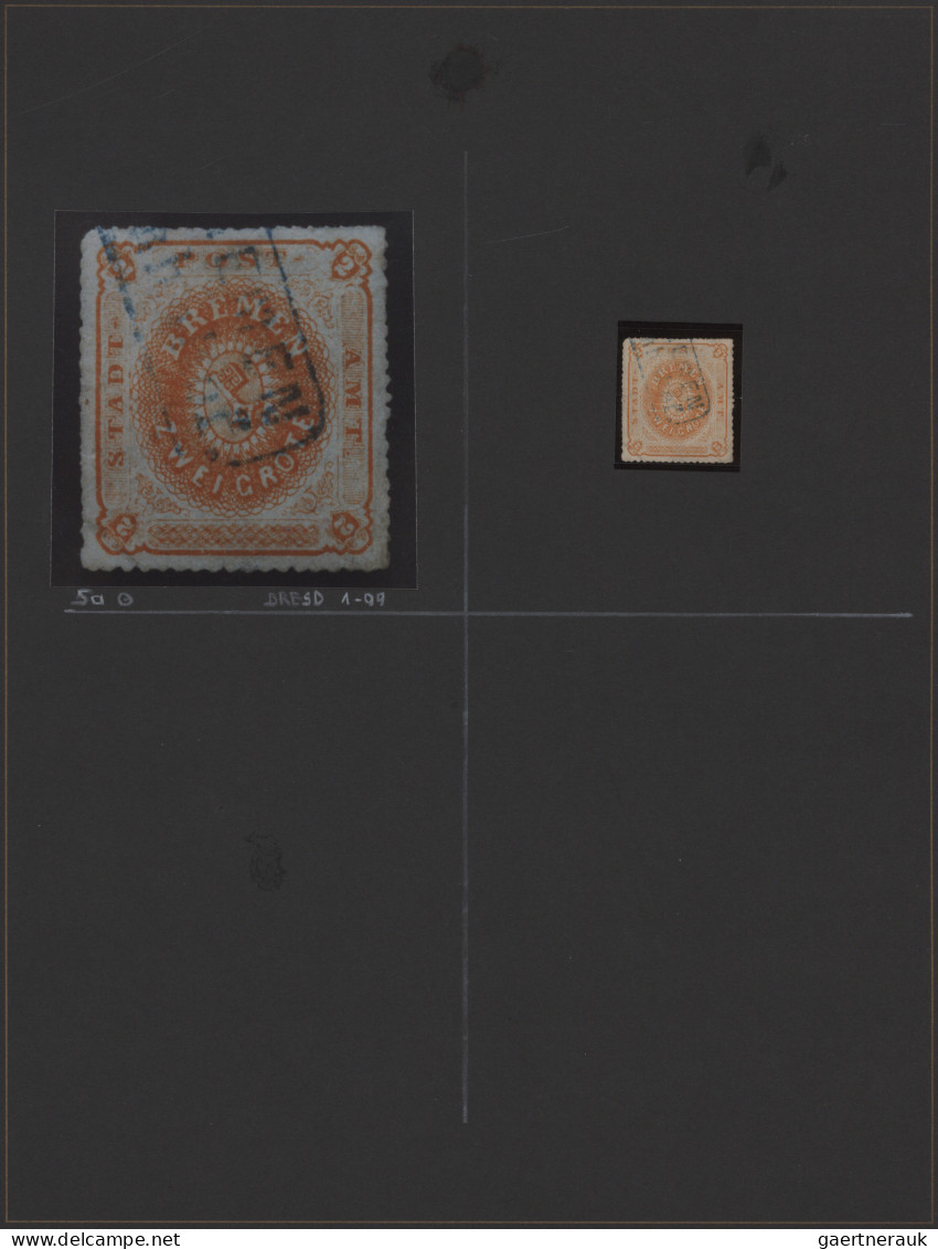 Bremen - Marken und Briefe: 1855-1867, Sammlung sehr schön illustriert auf Alben