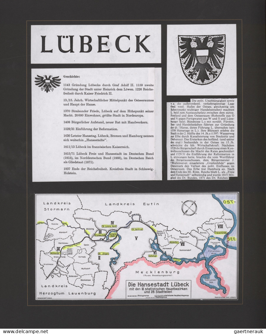 Lübeck - Marken Und Briefe: 1859-1867, Sammlung Auf Albenblättern, Illustriert M - Luebeck