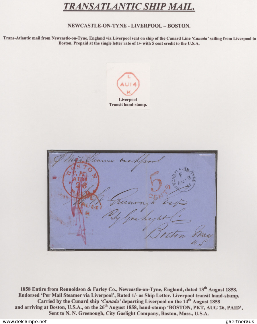 Transatlantikmail: 1803/64, Five Stampless Covers: US-UK 1803, Canada-UK 1834/56 - Sonstige - Europa