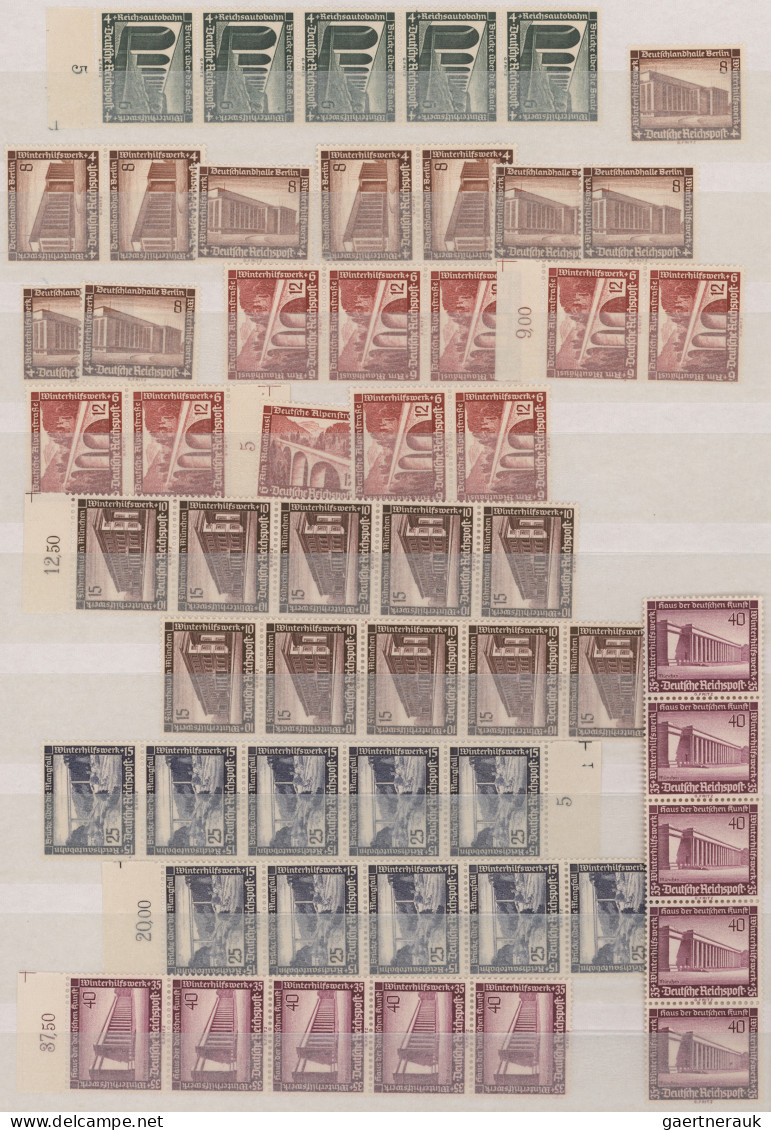 Deutsches Reich: 1923/1943, Postfrische/ungebrauchte Zusammenstellung Mit Mittle - Collections