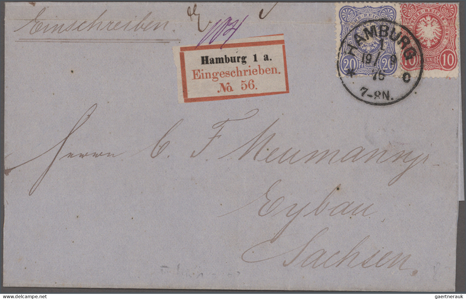 Deutsches Reich - Pfennige: 1875/1880, Sammlung von 39 Briefen und Karten mit Fr