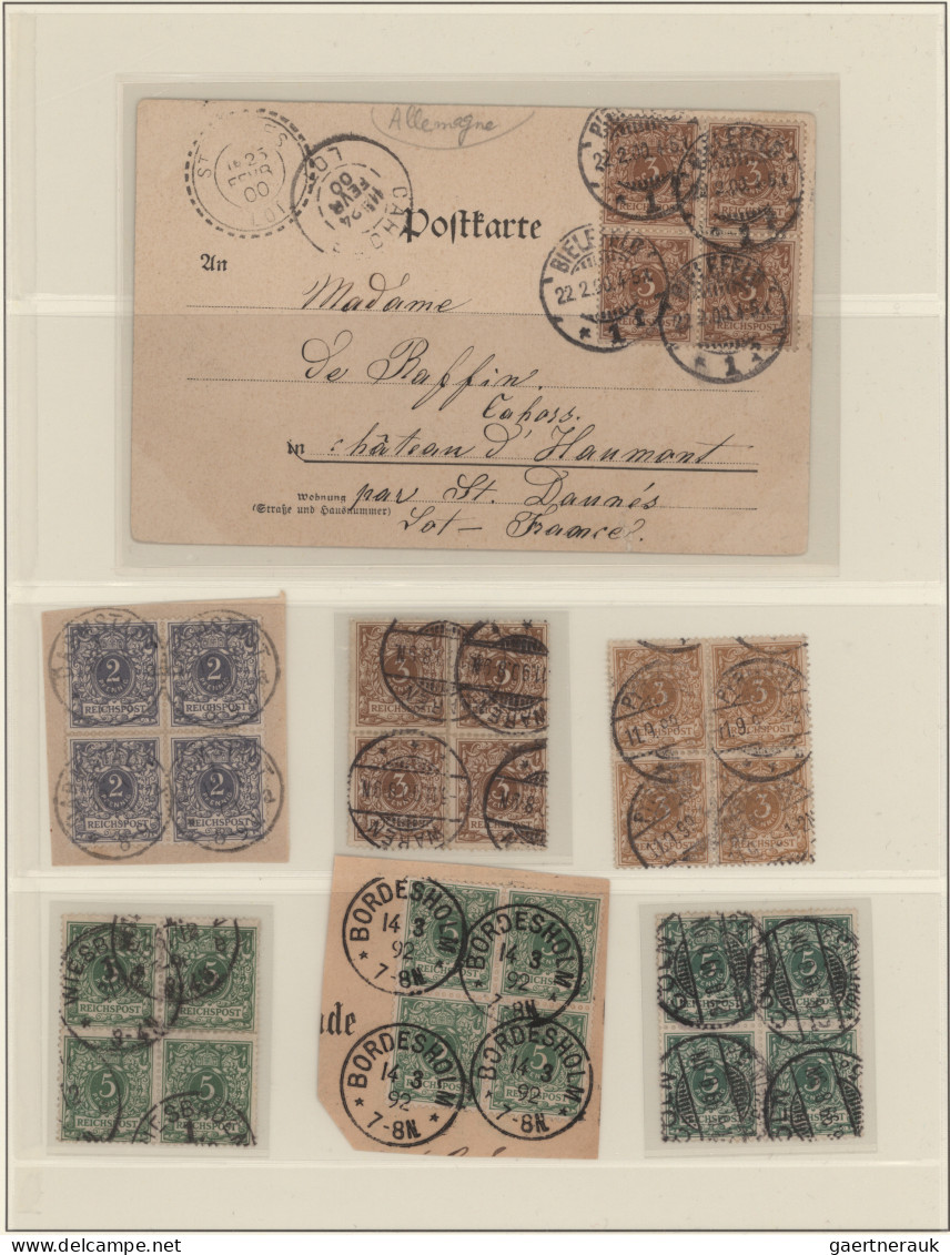 Deutsches Reich - Krone / Adler: 1889/1900, GESTEMPELTE VIERERBLOCKS, Sammlungsp - Collections