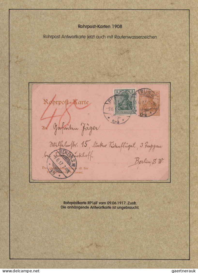 Deutsches Reich - Germania: 1900-1922, Germania-Ausgaben, 50 Belege Rohrpost, Am - Collections
