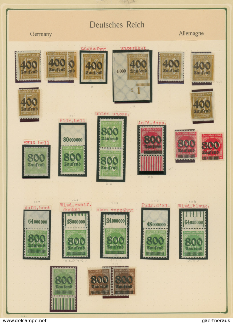 Deutsches Reich - Inflation: 1919/1923, Umfangreiche, Meist Postfrisch/ungebrauc - Collections